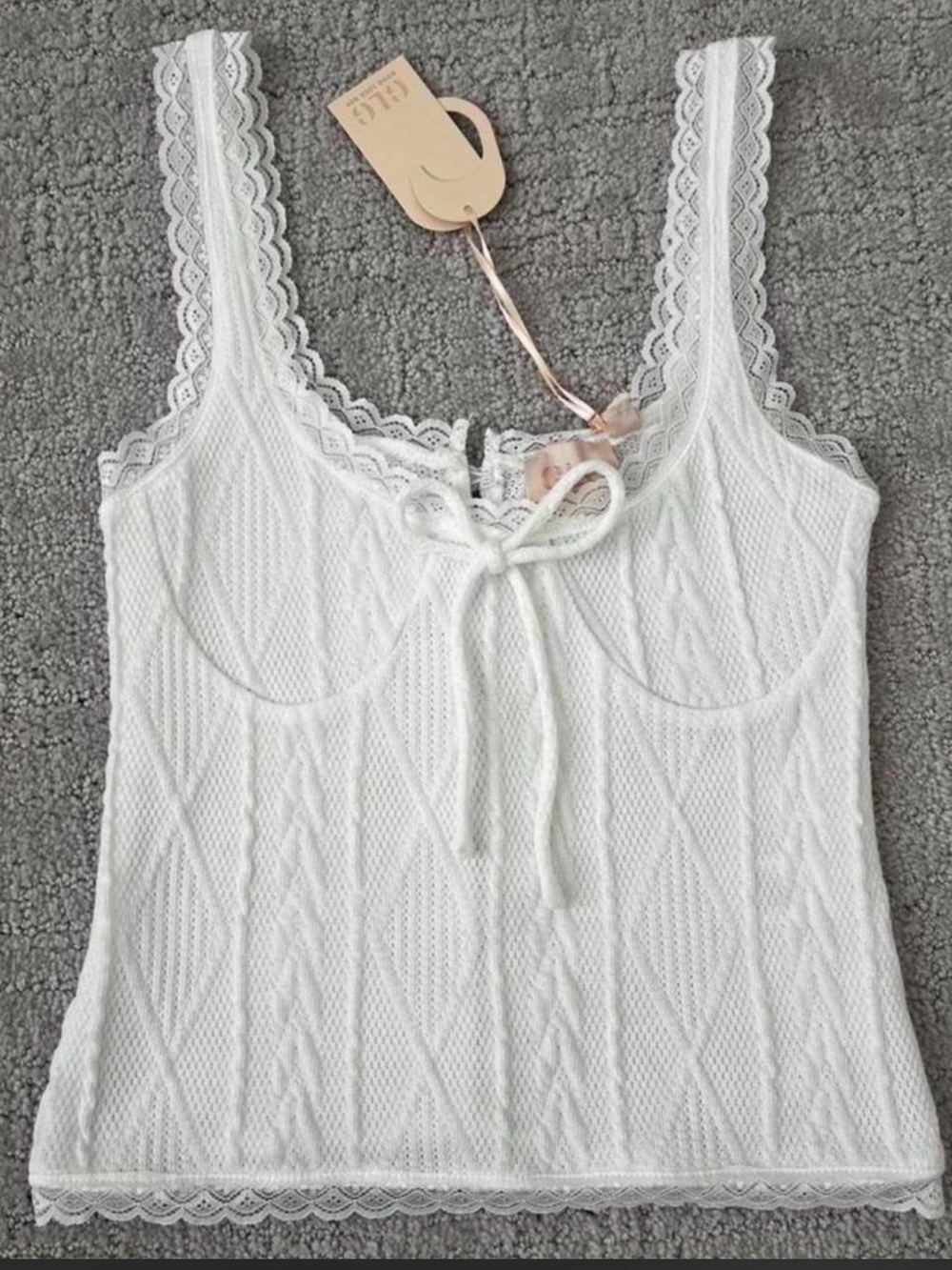 Boho cottage style knit tank top